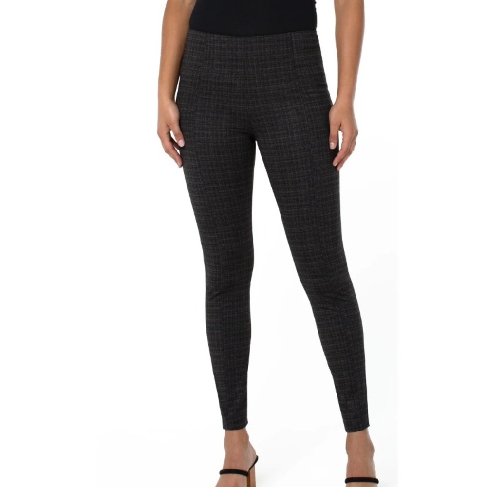 (CL) Liverpool Los Angeles Plaid Stretch Pull On High Rise Legging Pant 10 Gray